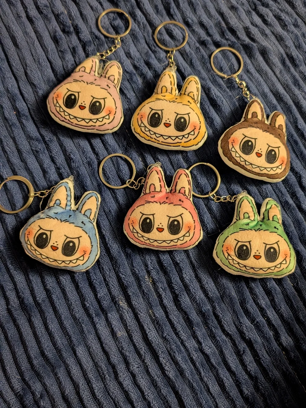 6 Plush Labubu Face Keychain Plush Toy - Multiple Colors